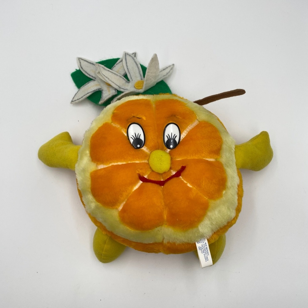 Vintage Goffa Orange Slice Fruit 8" Plush Garden Friends Toy‎ Stuffed Animal